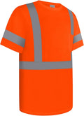 Work Shirts for Men ConstrUCRtion Class 3 High Visibility Shirts for Men, Hi Vis Reflective Safety Shirts for Men Women, Short Sleeve Work Shirts, Breathable