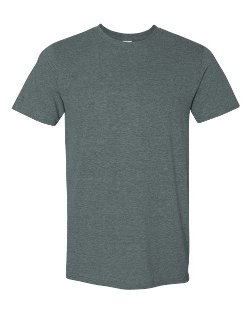 Unisex Softstyle T-shirt in dark green, crew neck short sleeves