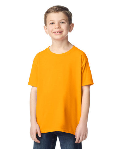 GILDAN youth T-shirt, orange crewneck with short sleeves