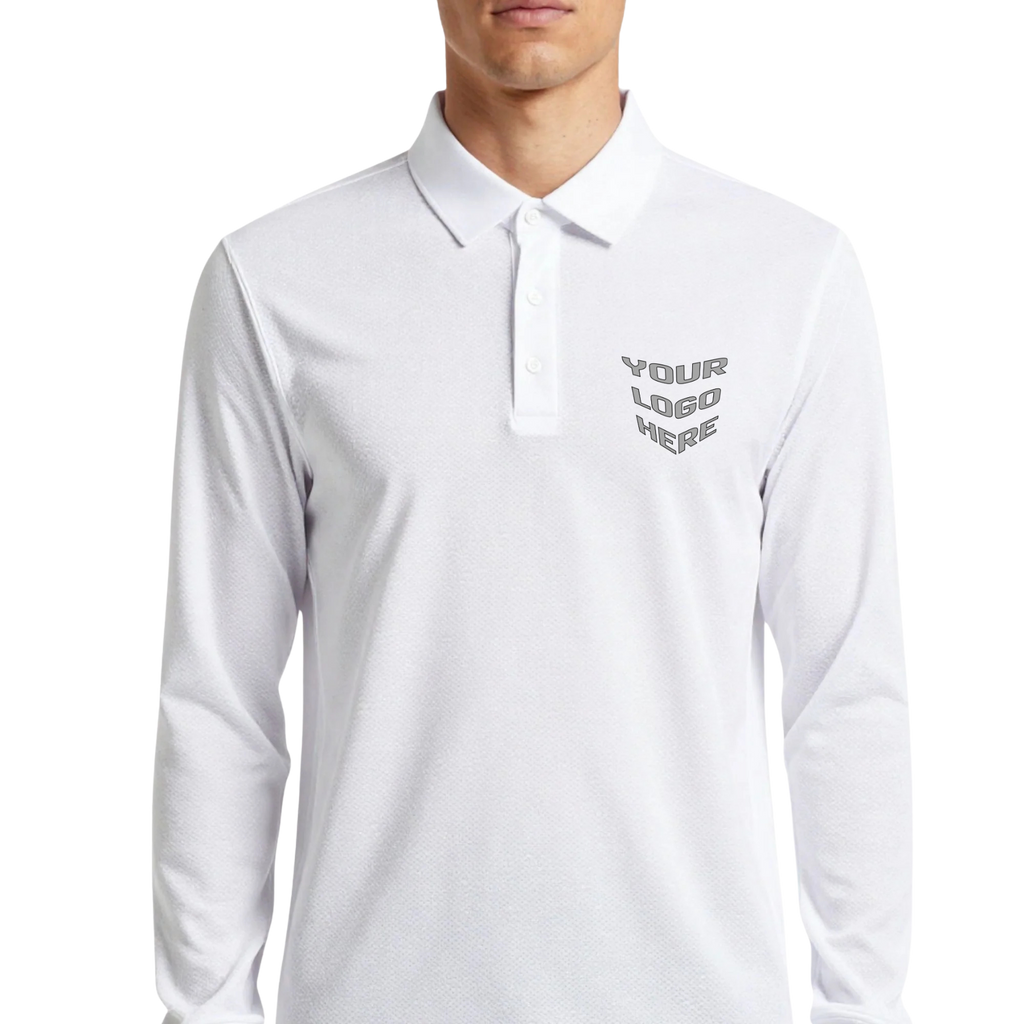 VivoInk Unisex Performance Mesh Long Sleeve Polo - 100%Polyester