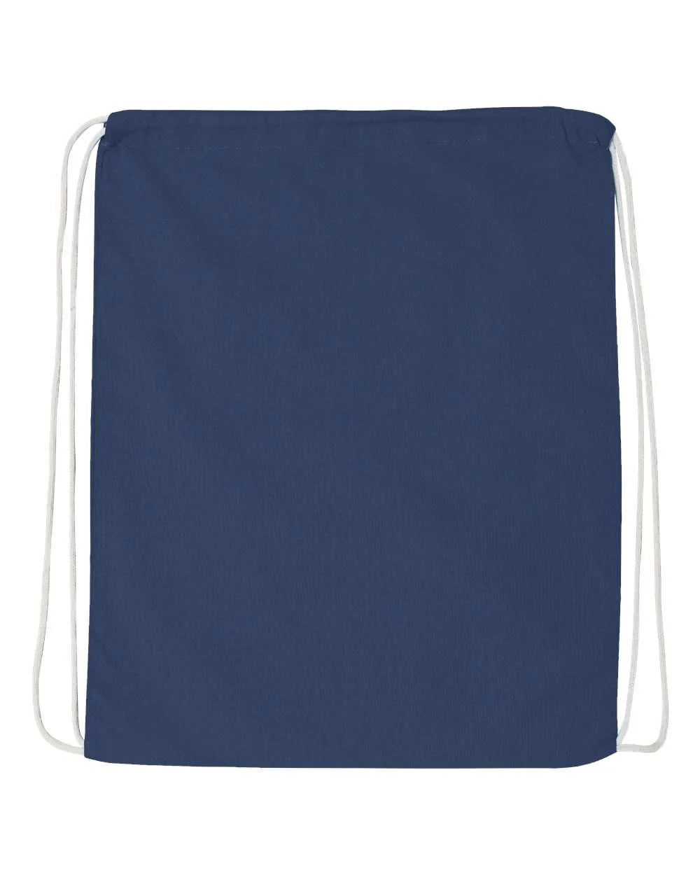 Navy drawstring sport pack bag with cinch cords, square front