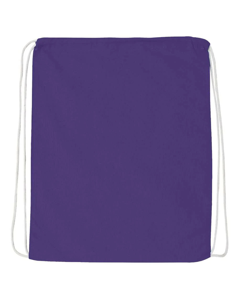 Purple drawstring sport pack bag with cinch cords, square front