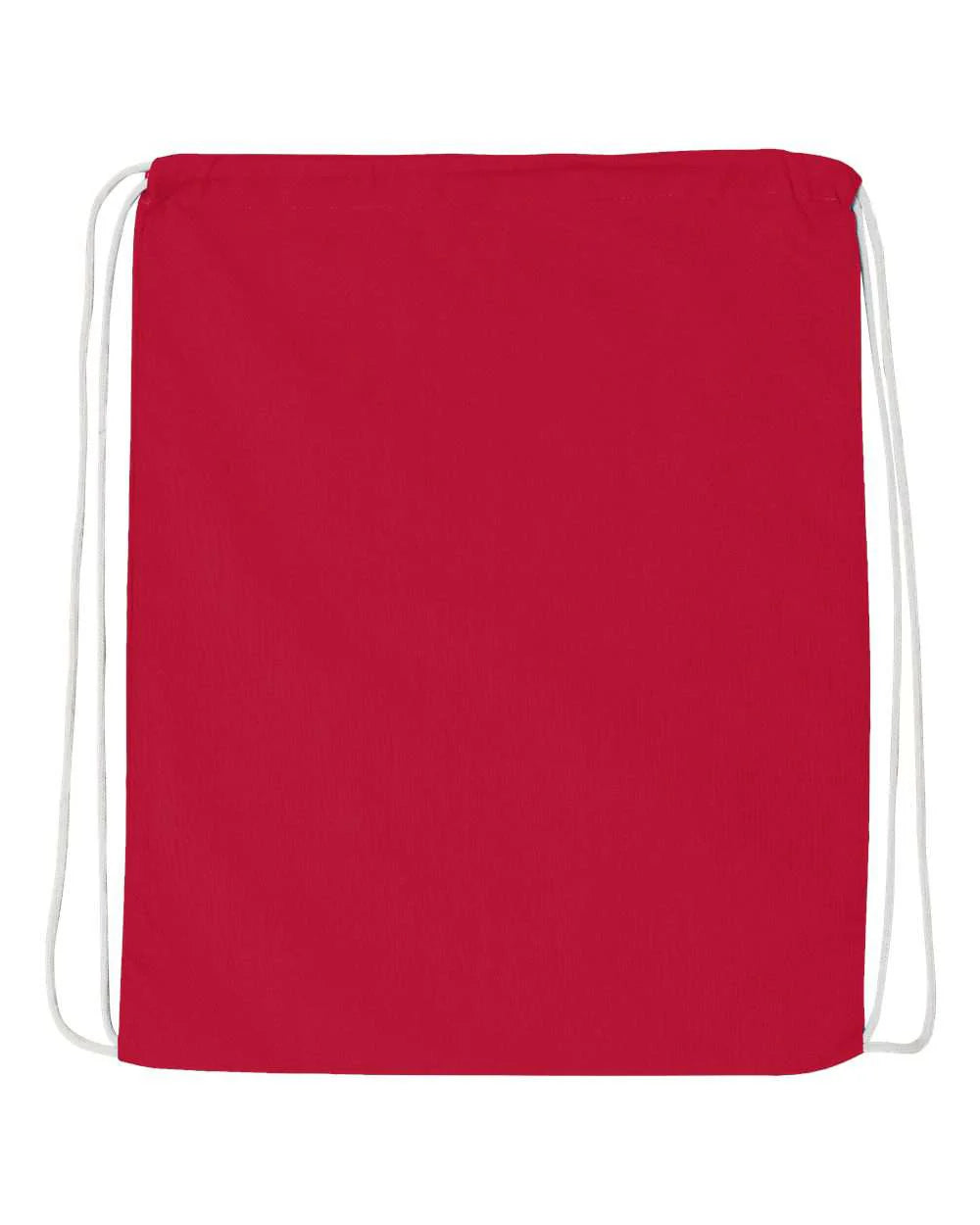 Red drawstring sport pack bag with cinch cords, square front
