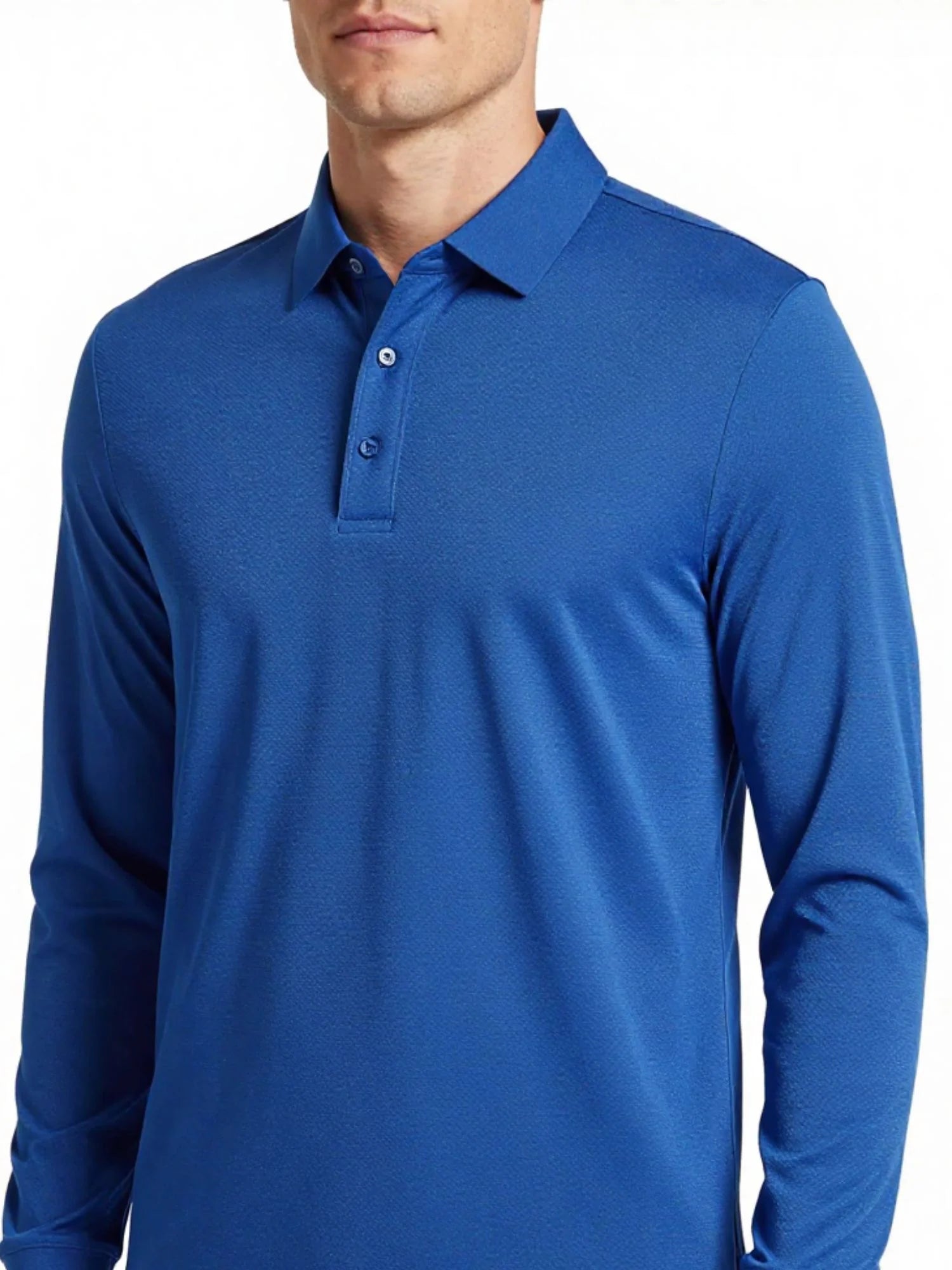 VivoInk Unisex Performance Mesh Long Sleeve Polo - 100%Polyester